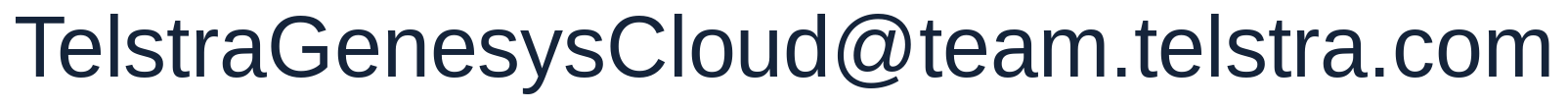 Telstra Genesys Cloud Support Desk email address (shown as an image)